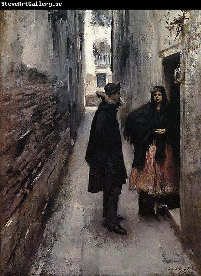 John Singer Sargent A Street in Venice